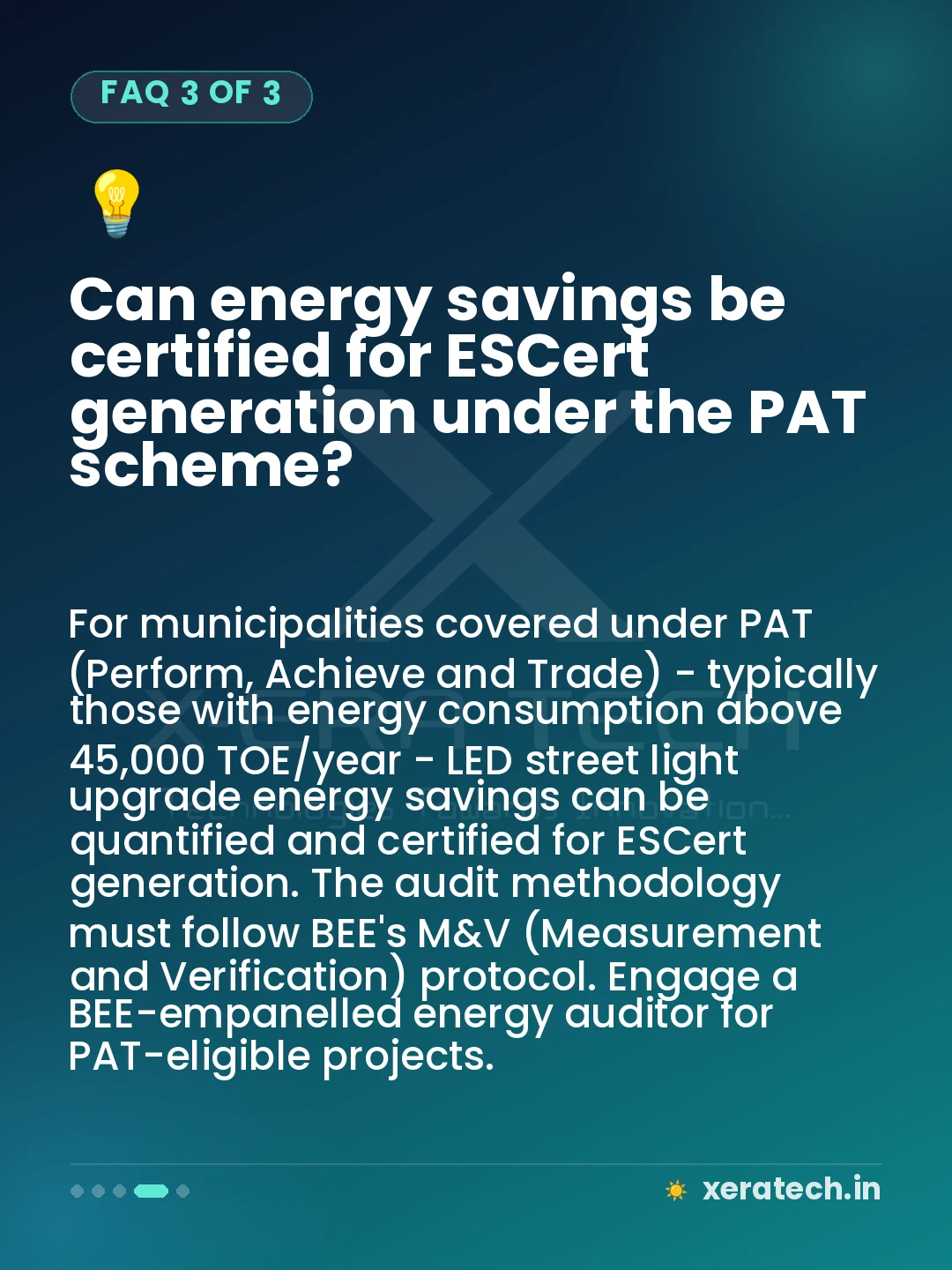 Can energy savings be certified for ESCert generation under the PAT scheme?