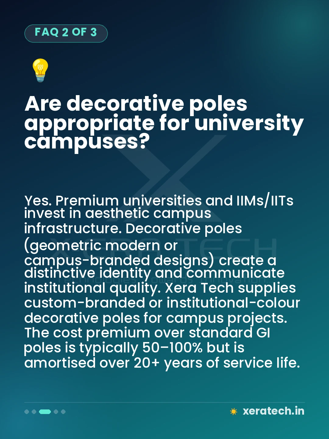 Are decorative poles appropriate for university campuses?