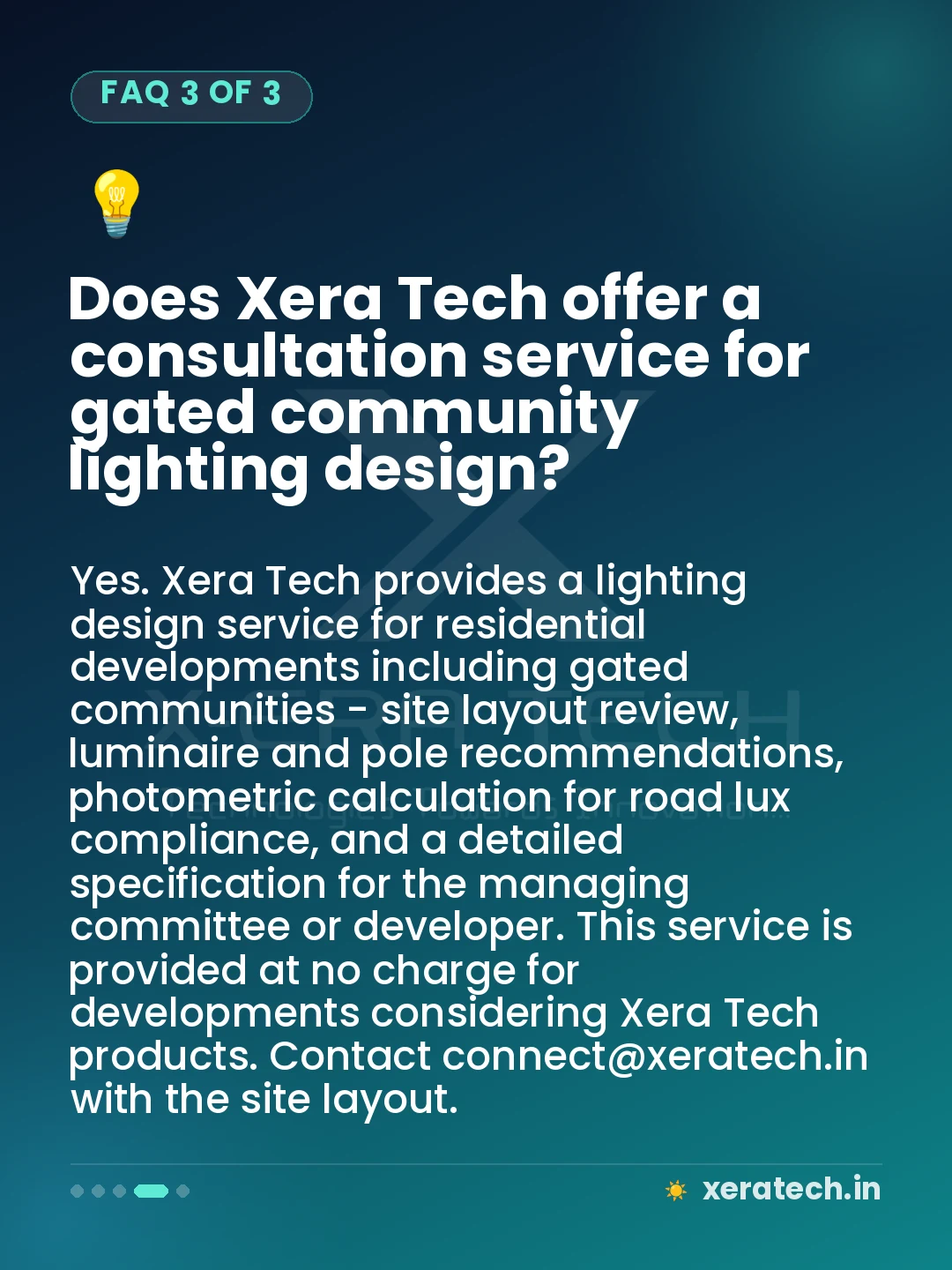 Does Xera Tech offer a consultation service for gated community lighting design?