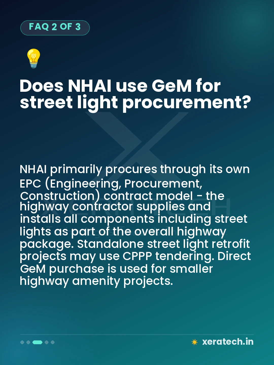 Does NHAI use GeM for street light procurement?
