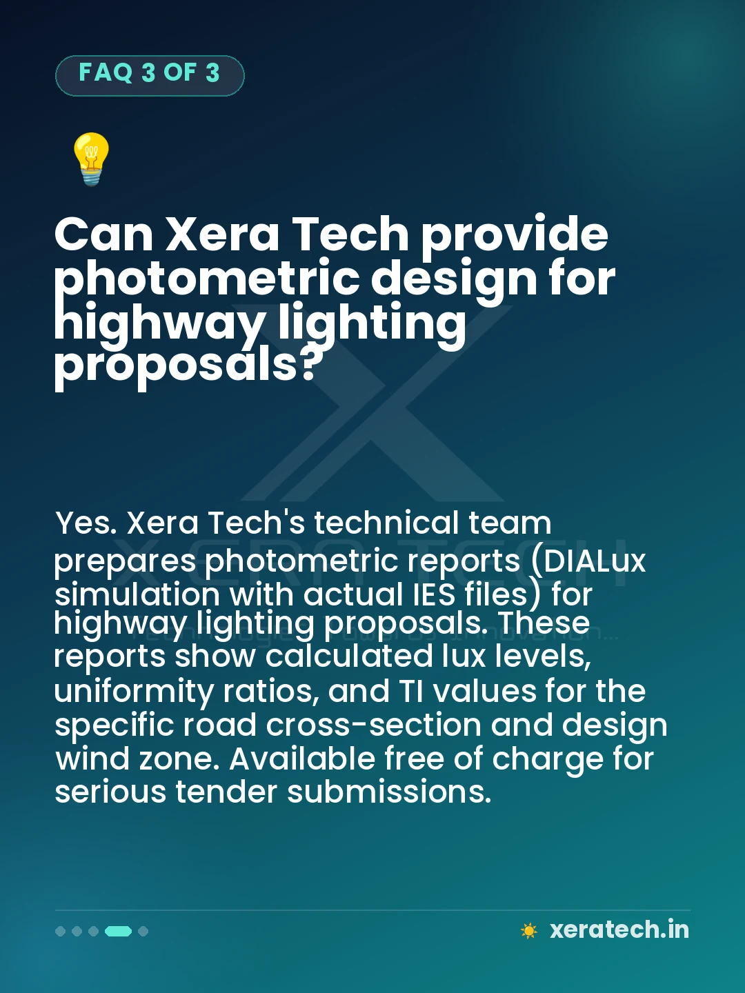 Can Xera Tech provide photometric design for highway lighting proposals?