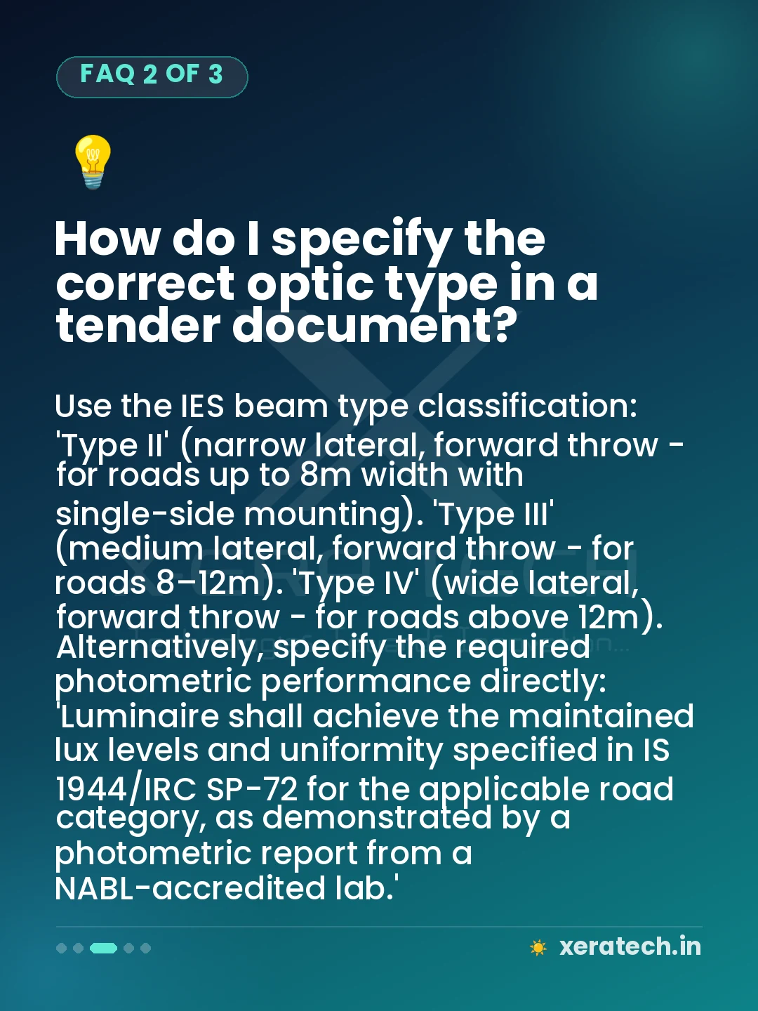How do I specify the correct optic type in a tender document?