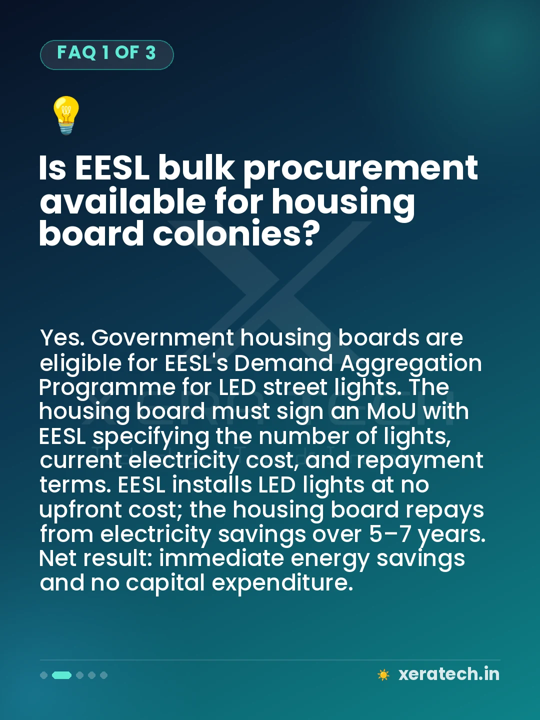 Is EESL bulk procurement available for housing board colonies?