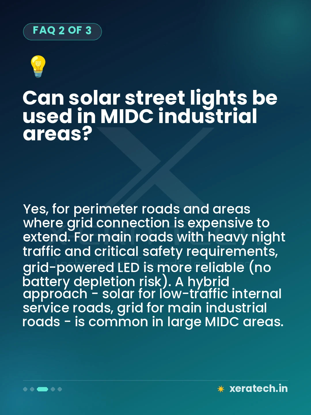 Can solar street lights be used in MIDC industrial areas?
