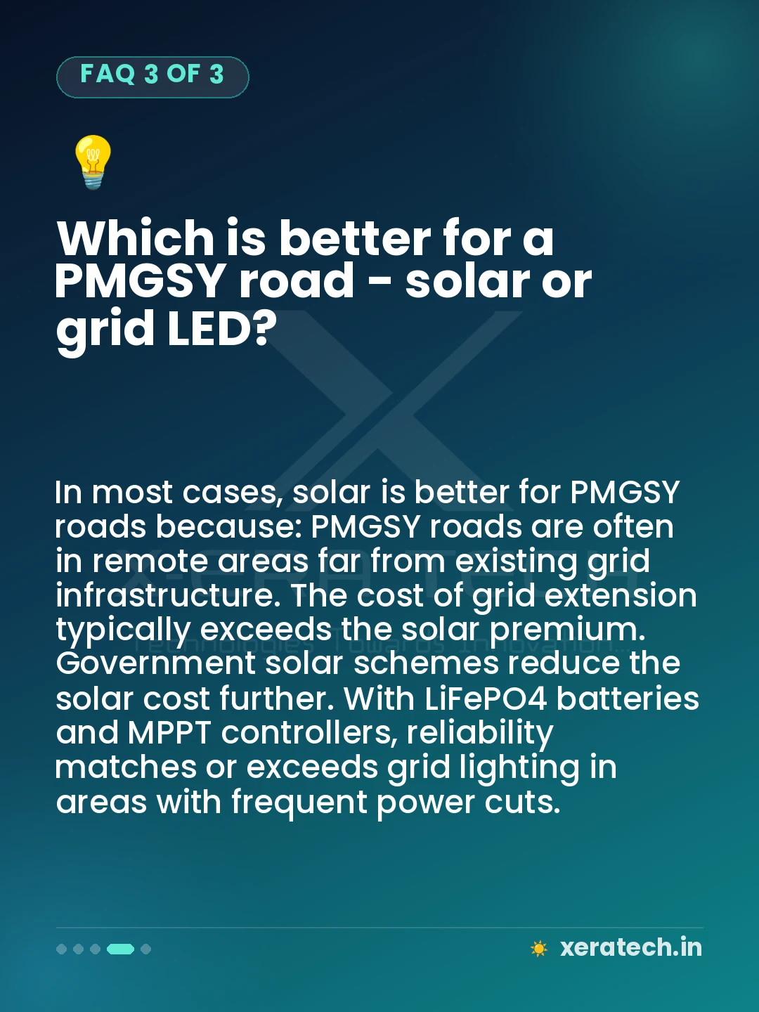 Which is better for a PMGSY road - solar or grid LED?