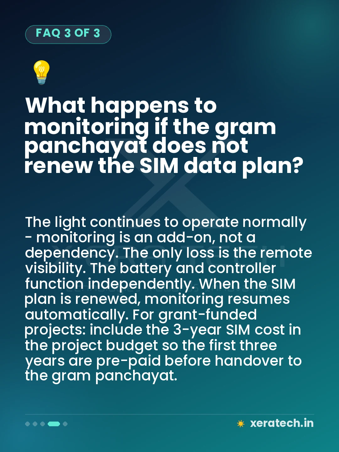 What happens to monitoring if the gram panchayat does not renew the SIM data plan?