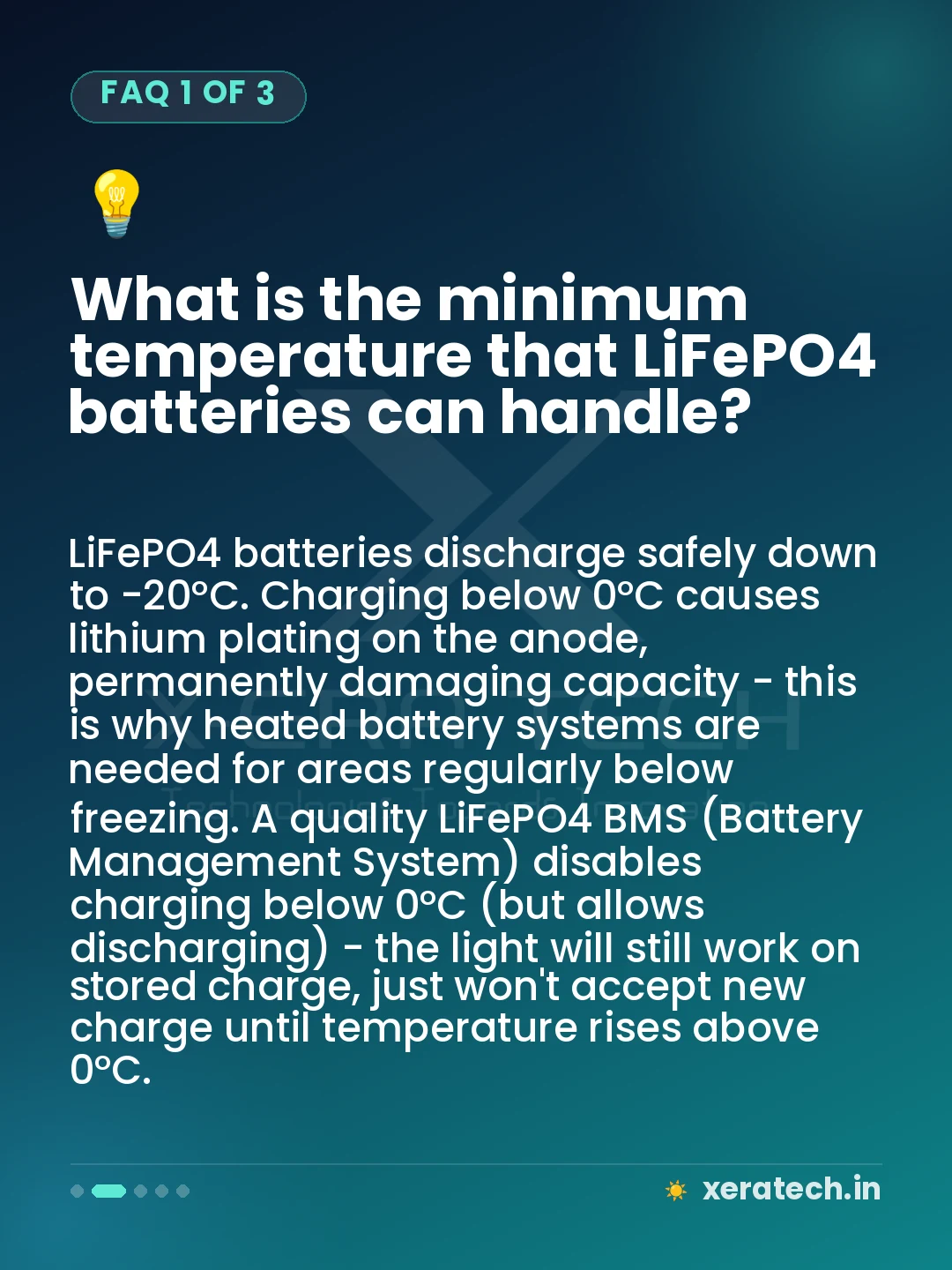 What is the minimum temperature that LiFePO4 batteries can handle?