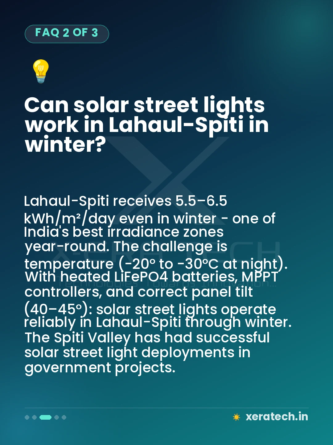 Can solar street lights work in Lahaul-Spiti in winter?