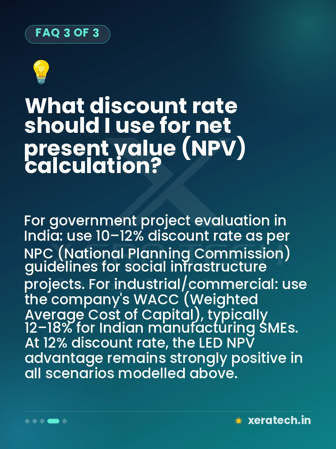 What discount rate should I use for net present value (NPV) calculation?