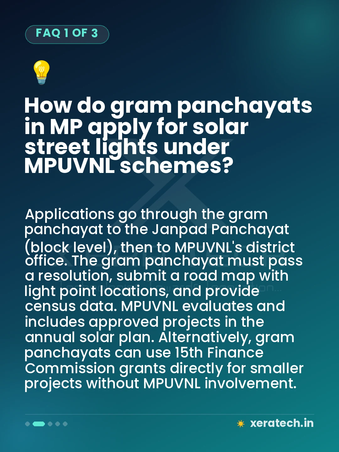 How do gram panchayats in MP apply for solar street lights under MPUVNL schemes?