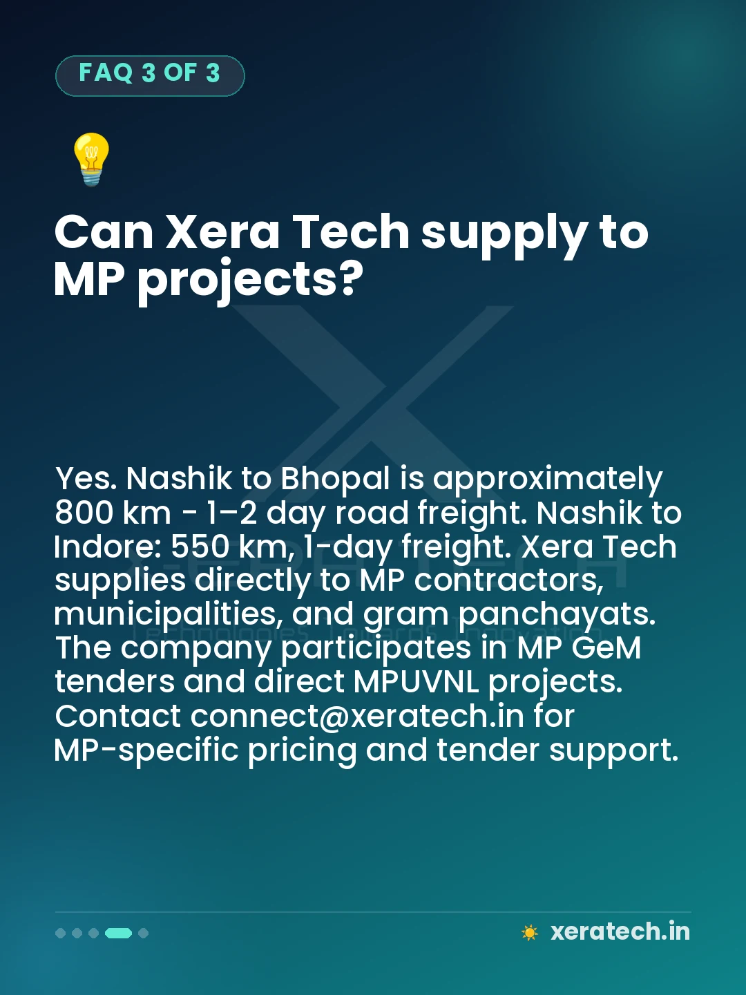 Can Xera Tech supply to MP projects?
