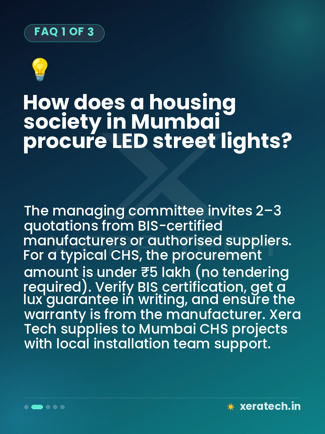 How does a housing society in Mumbai procure LED street lights?