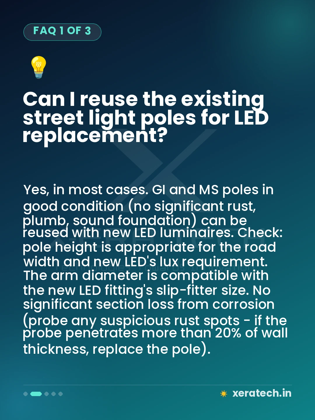 Can I reuse the existing street light poles for LED replacement?