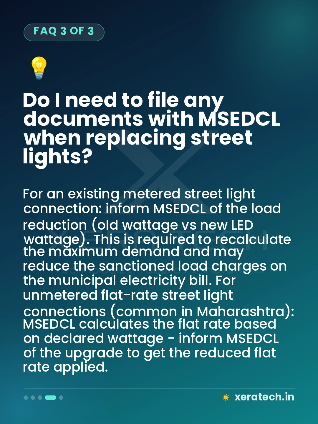 Do I need to file any documents with MSEDCL when replacing street lights?