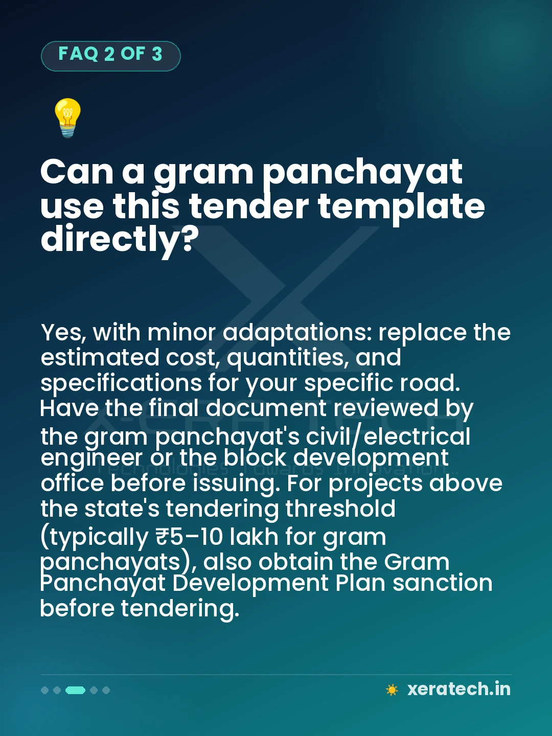 Can a gram panchayat use this tender template directly?