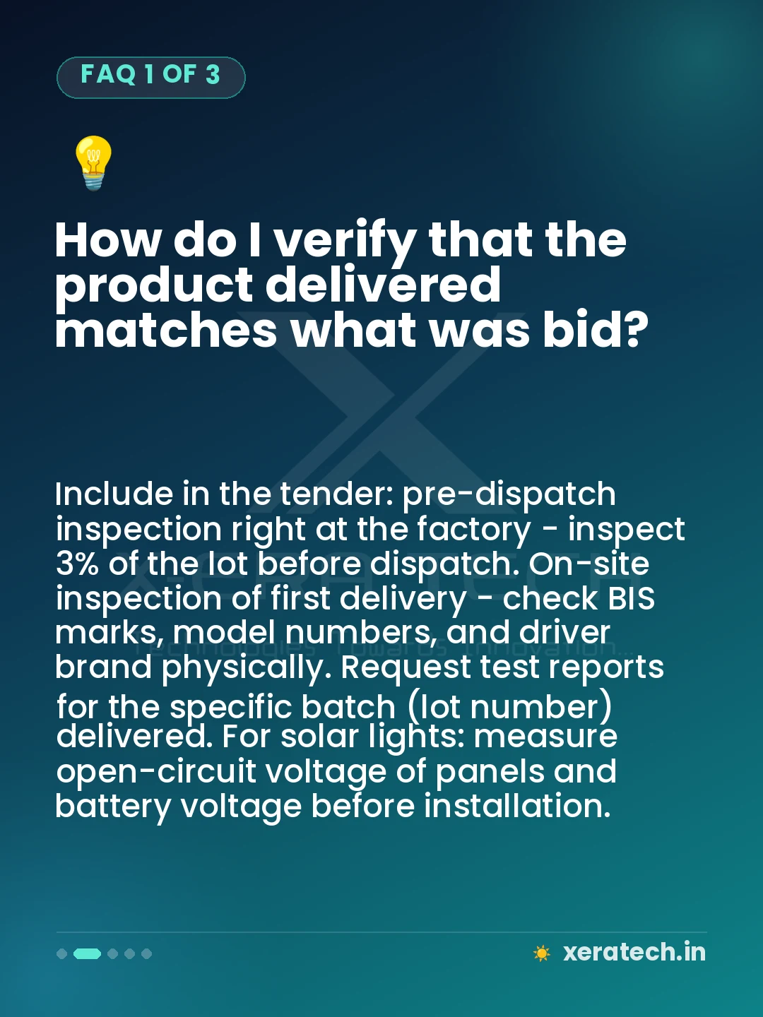 How do I verify that the product delivered matches what was bid?