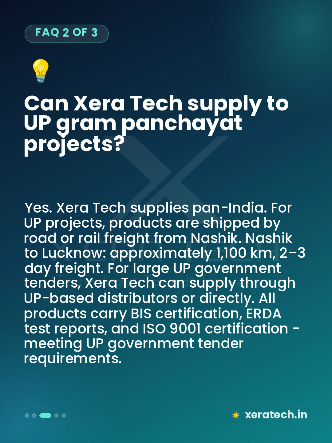 Can Xera Tech supply to UP gram panchayat projects?