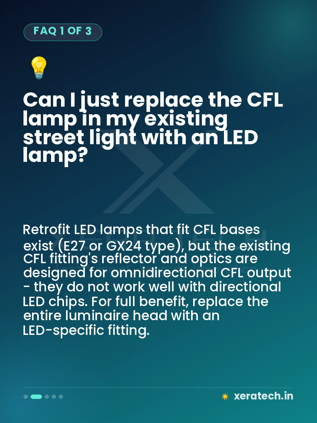Can I just replace the CFL lamp in my existing street light with an LED lamp?