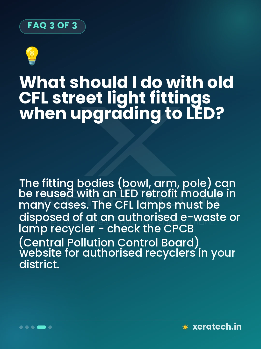What should I do with old CFL street light fittings when upgrading to LED?