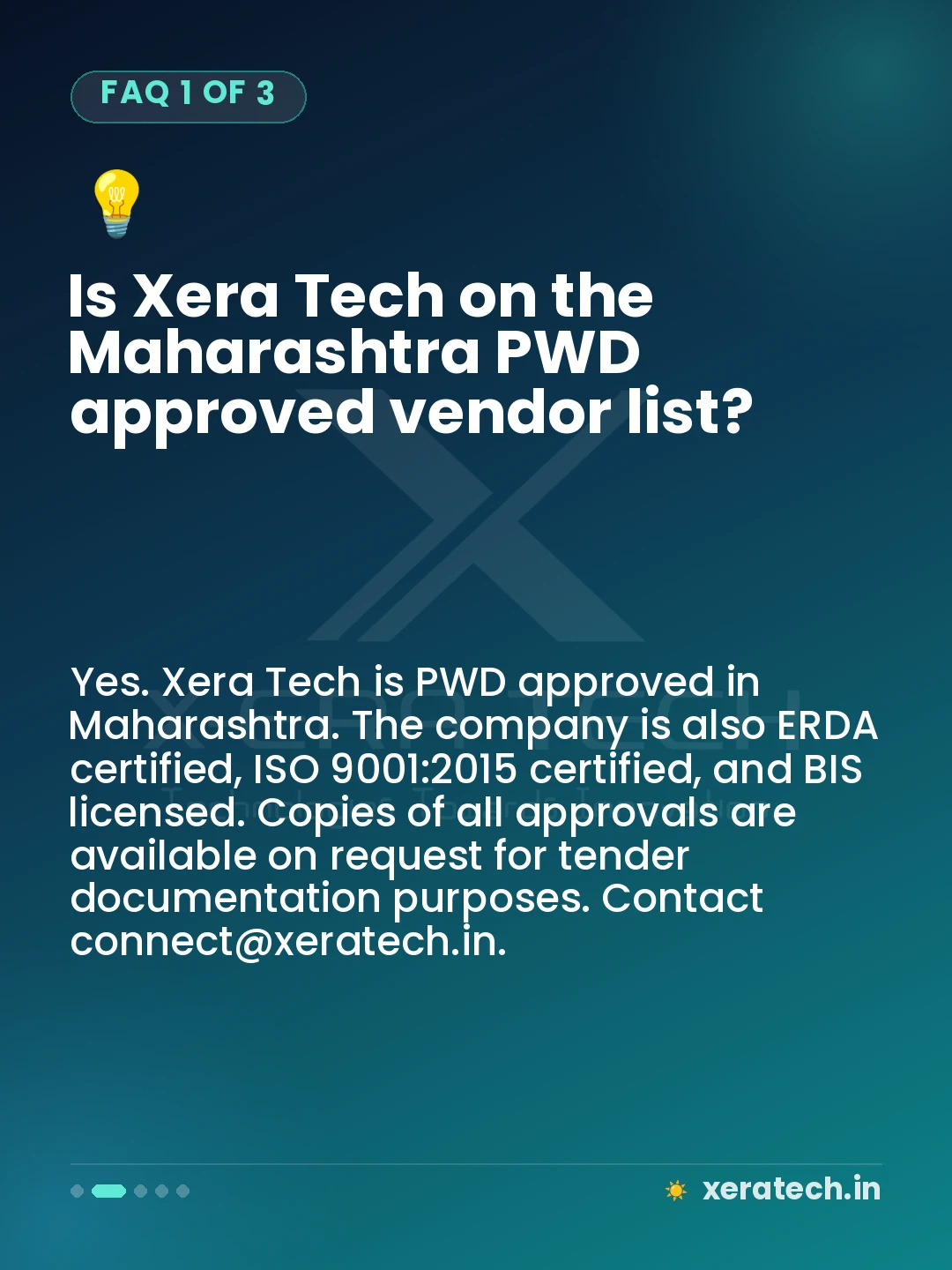 Is Xera Tech on the Maharashtra PWD approved vendor list?