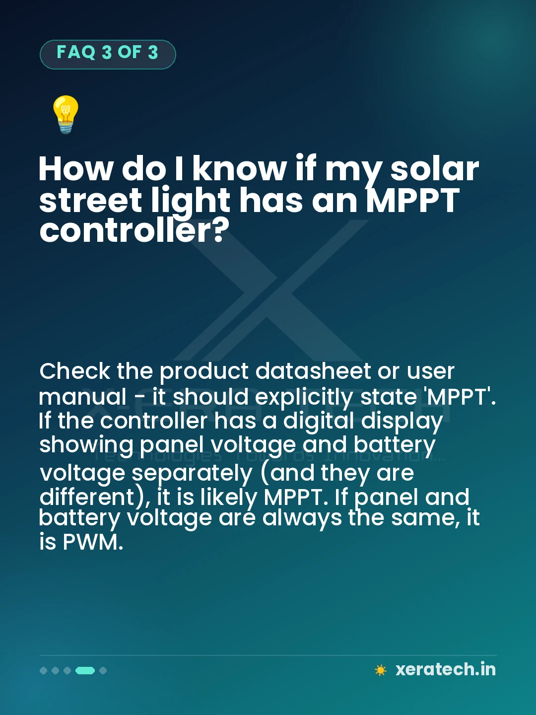 How do I know if my solar street light has an MPPT controller?