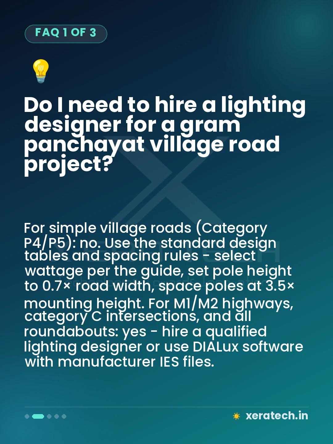 Do I need to hire a lighting designer for a gram panchayat village road project?