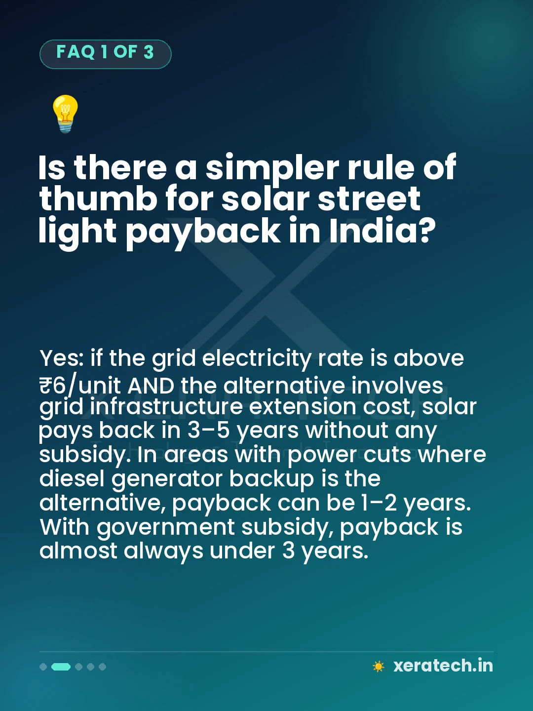 Is there a simpler rule of thumb for solar street light payback in India?