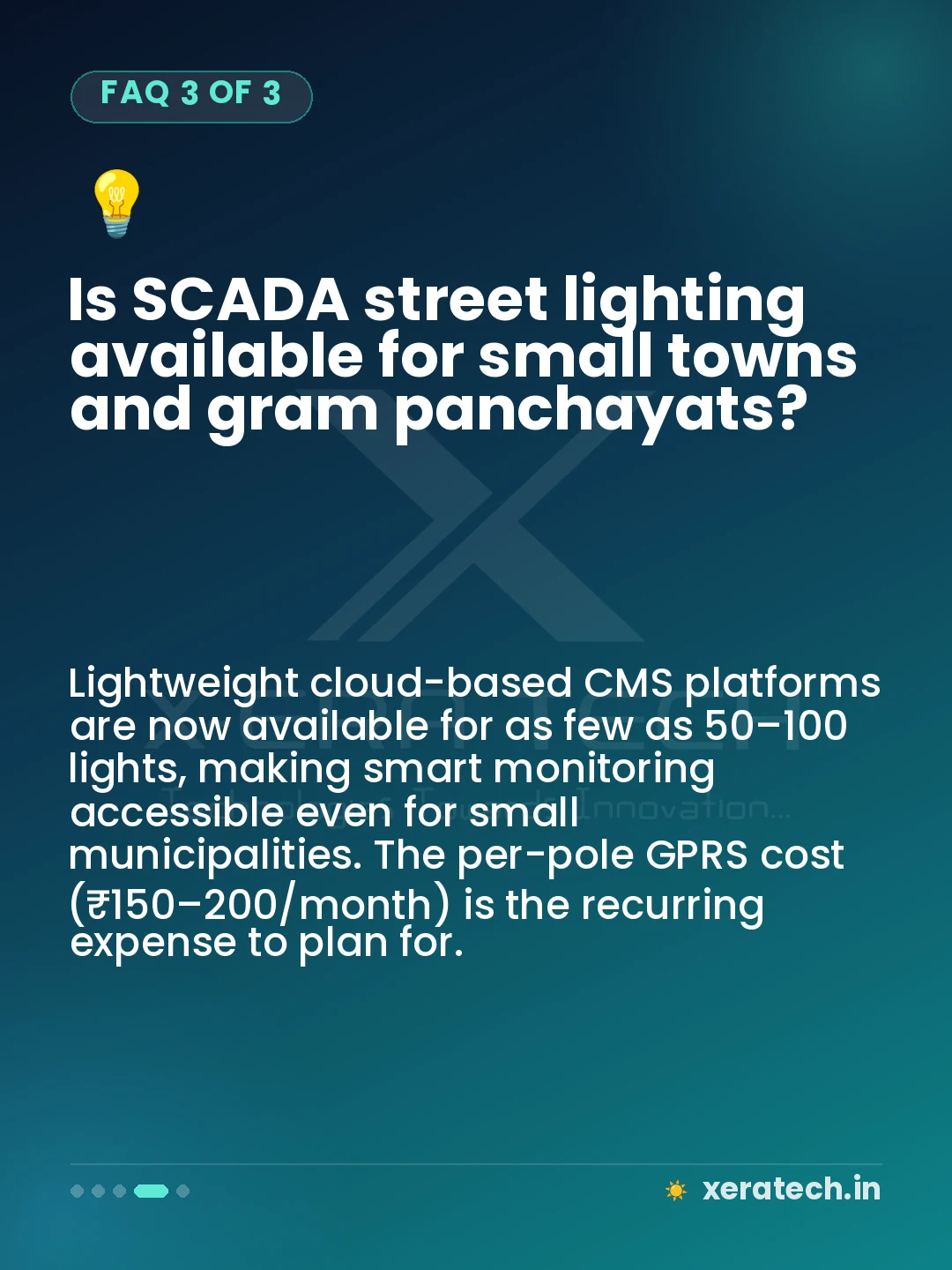 Is SCADA street lighting available for small towns and gram panchayats?
