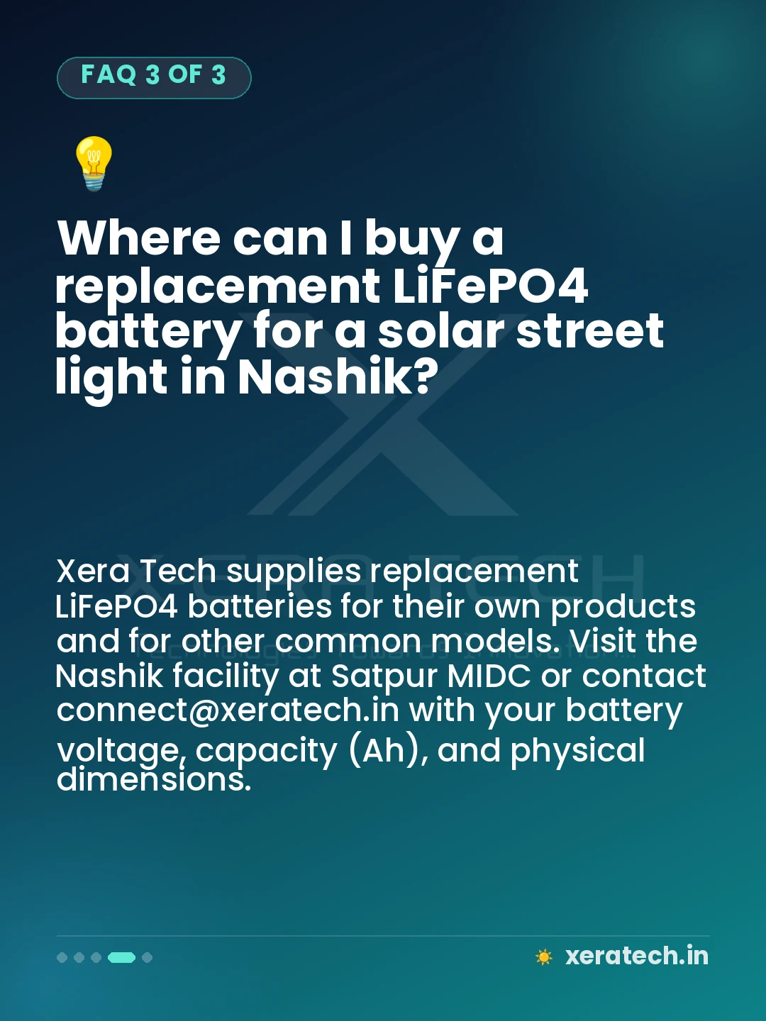 Where can I buy a replacement LiFePO4 battery for a solar street light in Nashik?