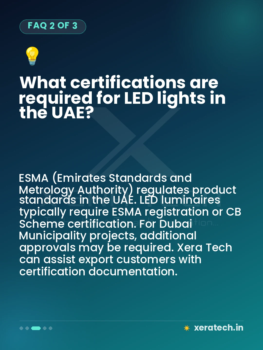 What certifications are required for LED lights in the UAE?