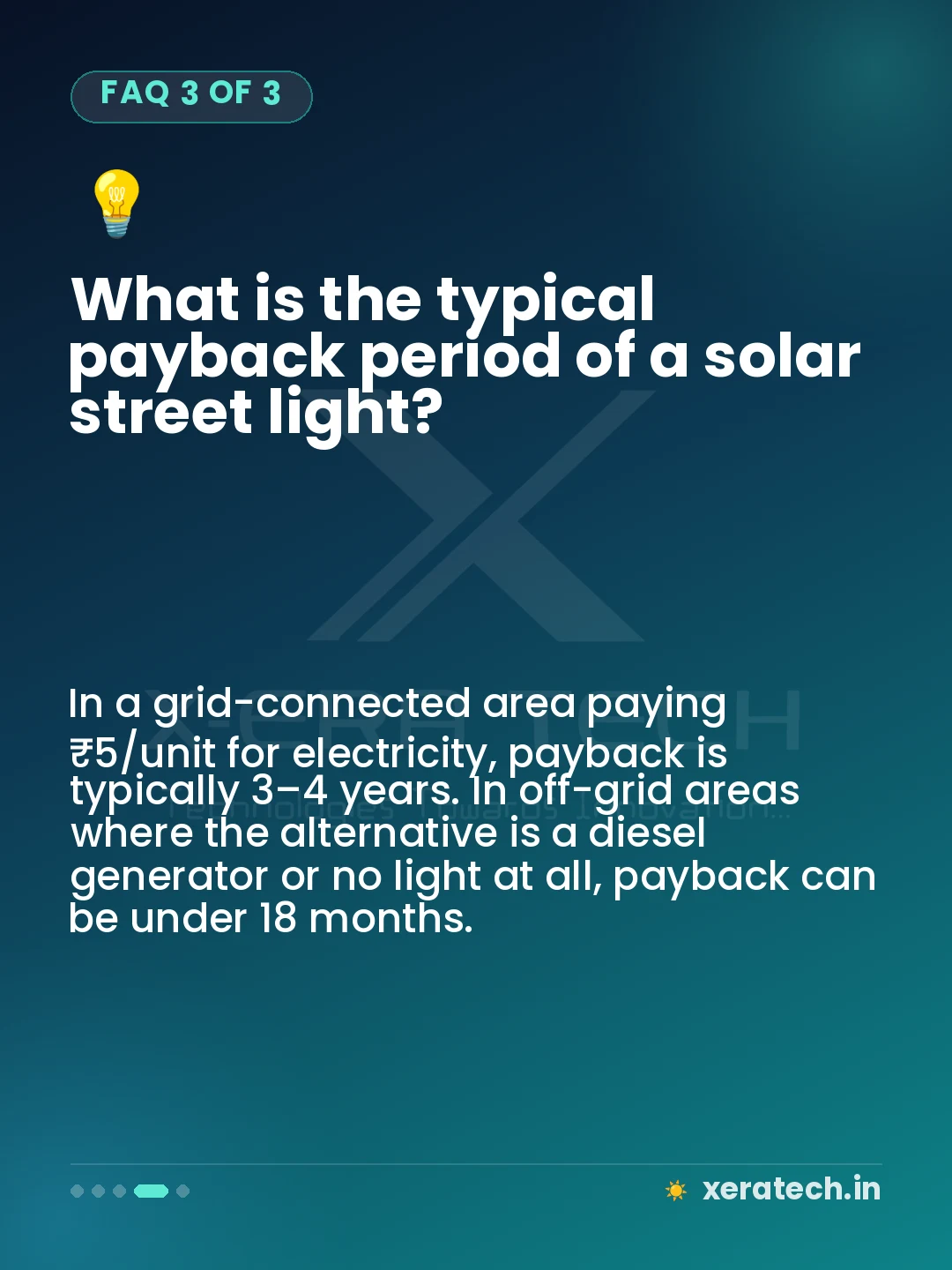 What is the typical payback period of a solar street light?