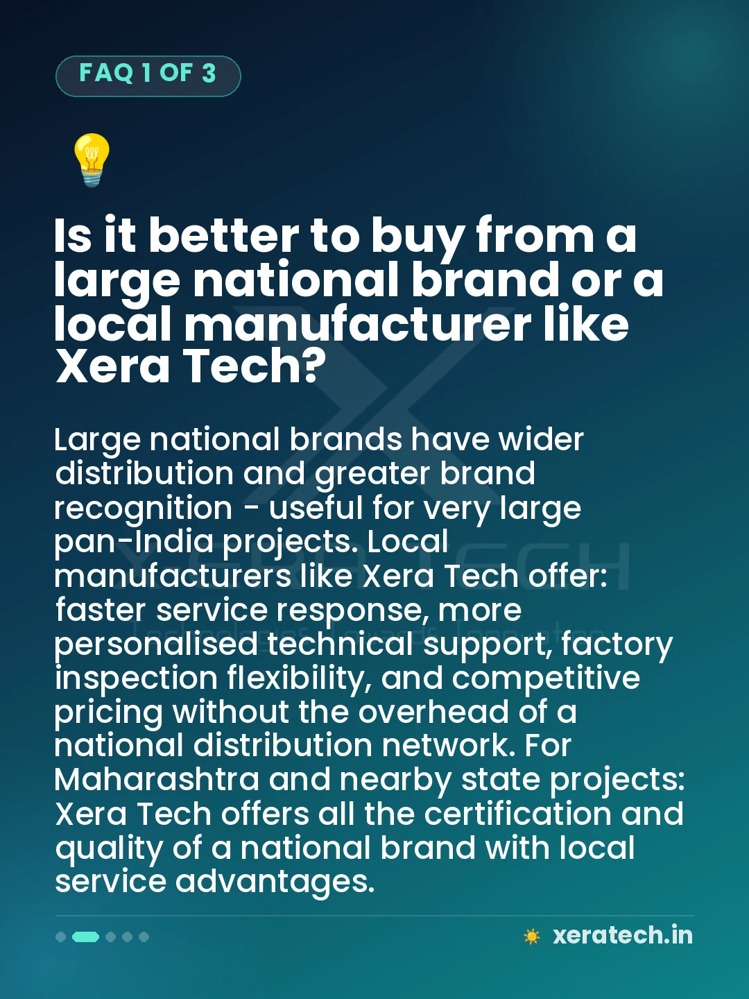 Is it better to buy from a large national brand or a local manufacturer like Xera Tech?