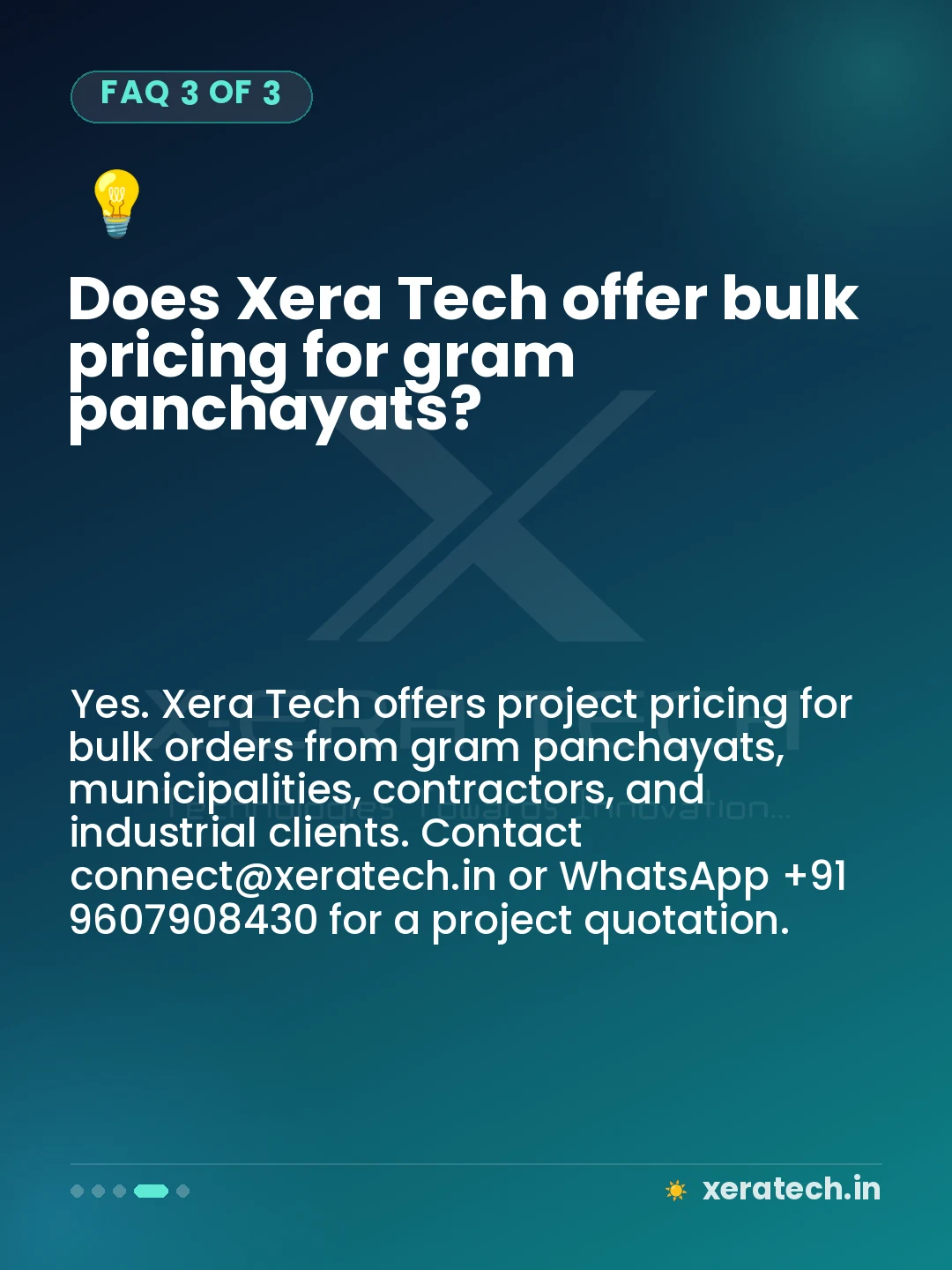 Does Xera Tech offer bulk pricing for gram panchayats?