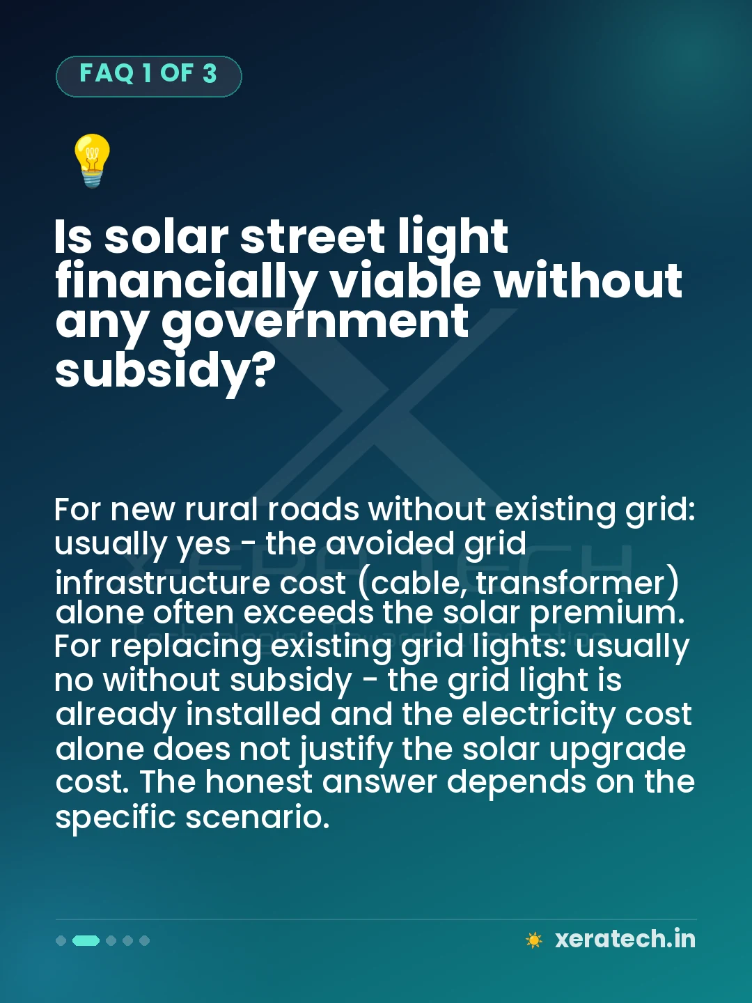 Is solar street light financially viable without any government subsidy?