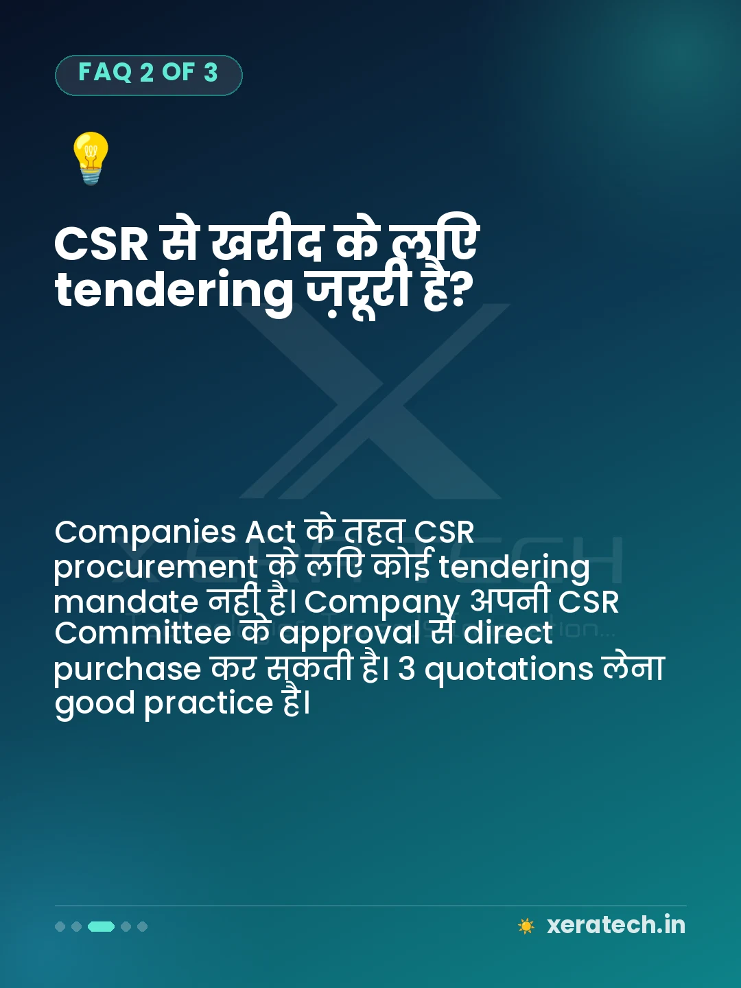 CSR से खरीद के लिए tendering ज़रूरी है?