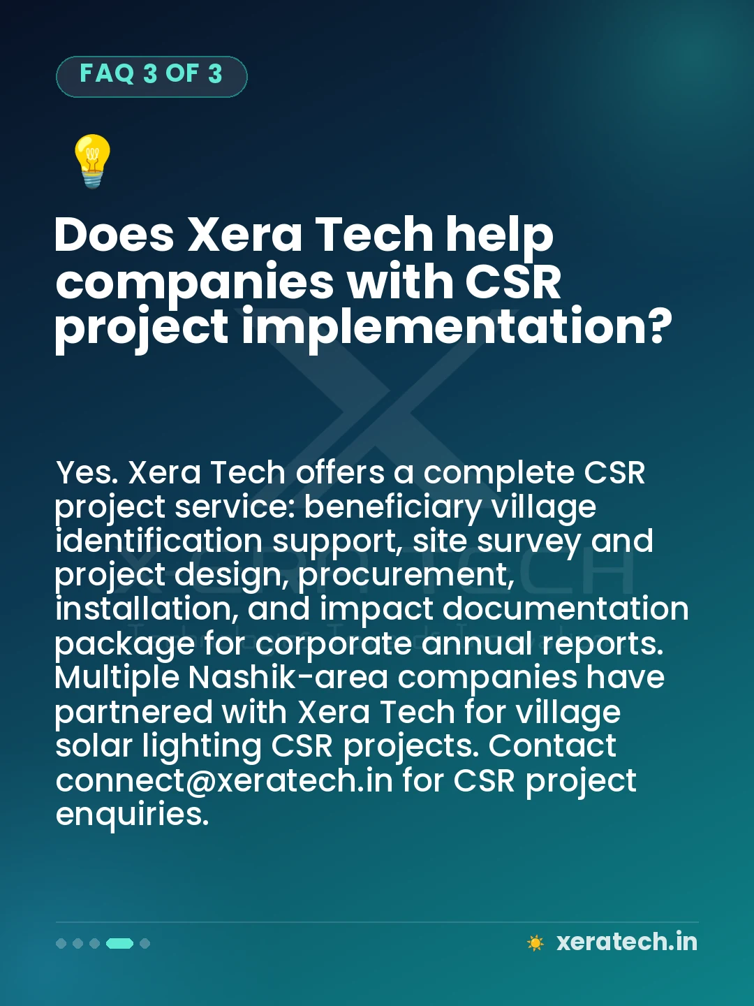 Does Xera Tech help companies with CSR project implementation?