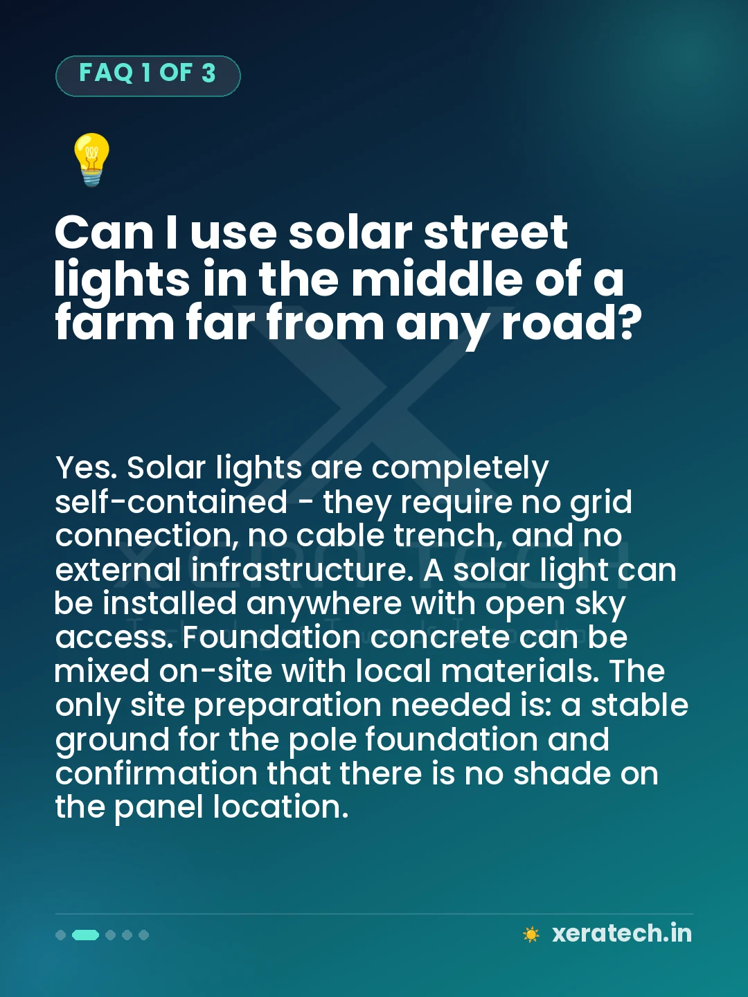 Can I use solar street lights in the middle of a farm far from any road?