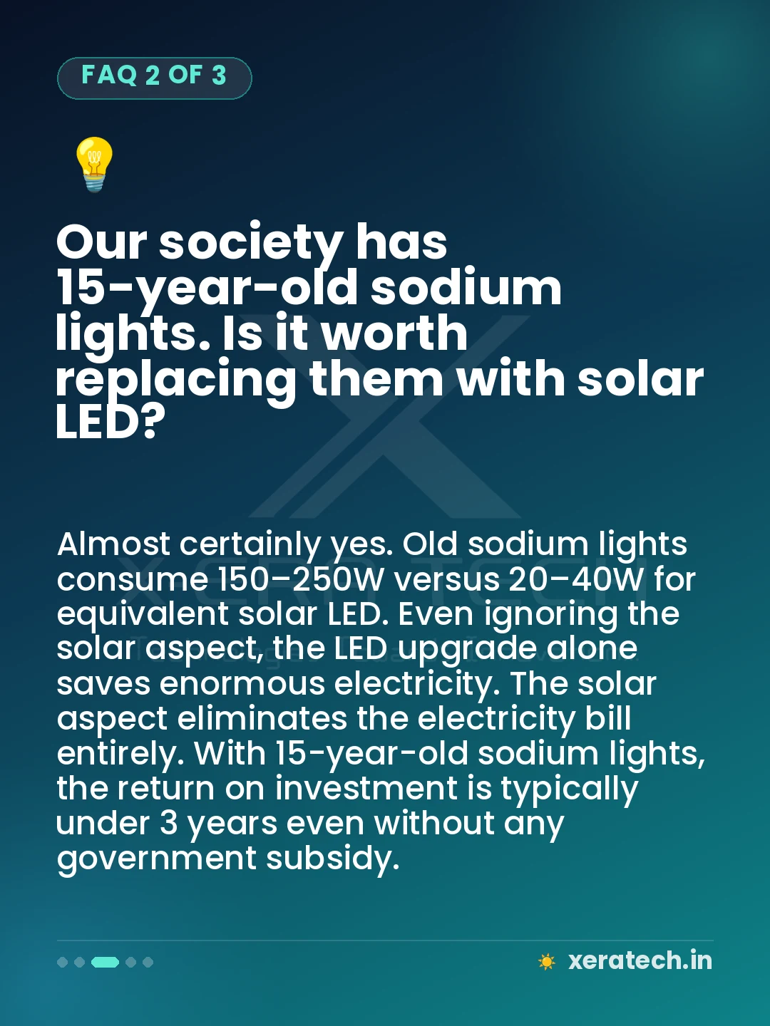 Our society has 15-year-old sodium lights. Is it worth replacing them with solar LED?