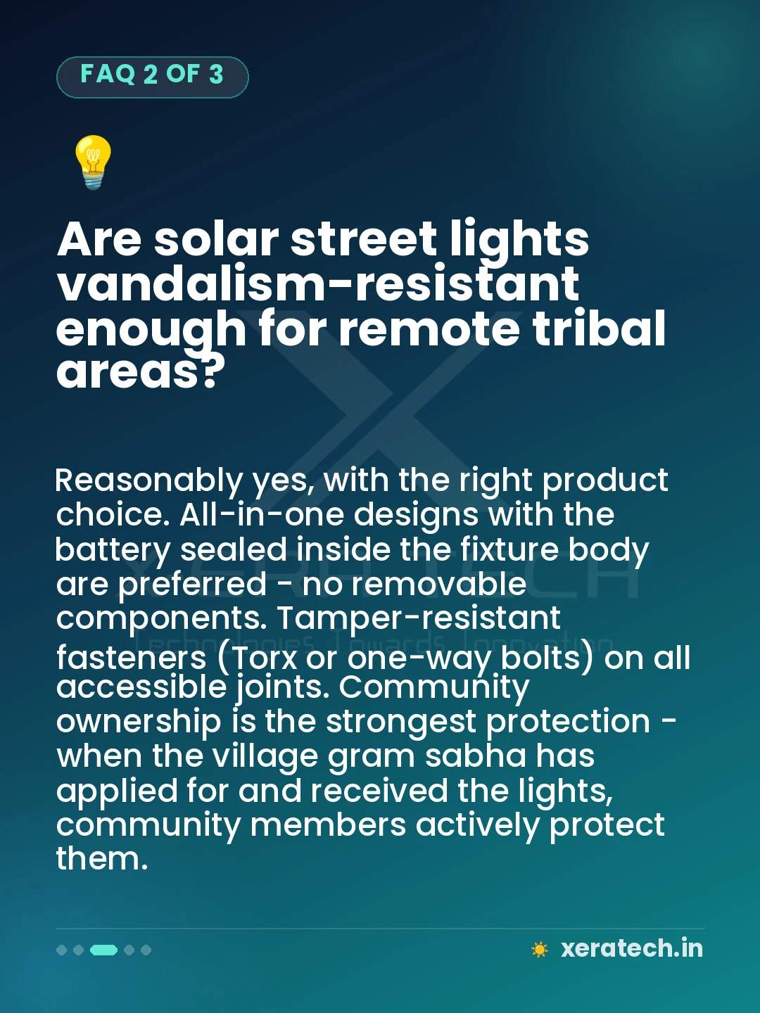 Are solar street lights vandalism-resistant enough for remote tribal areas?