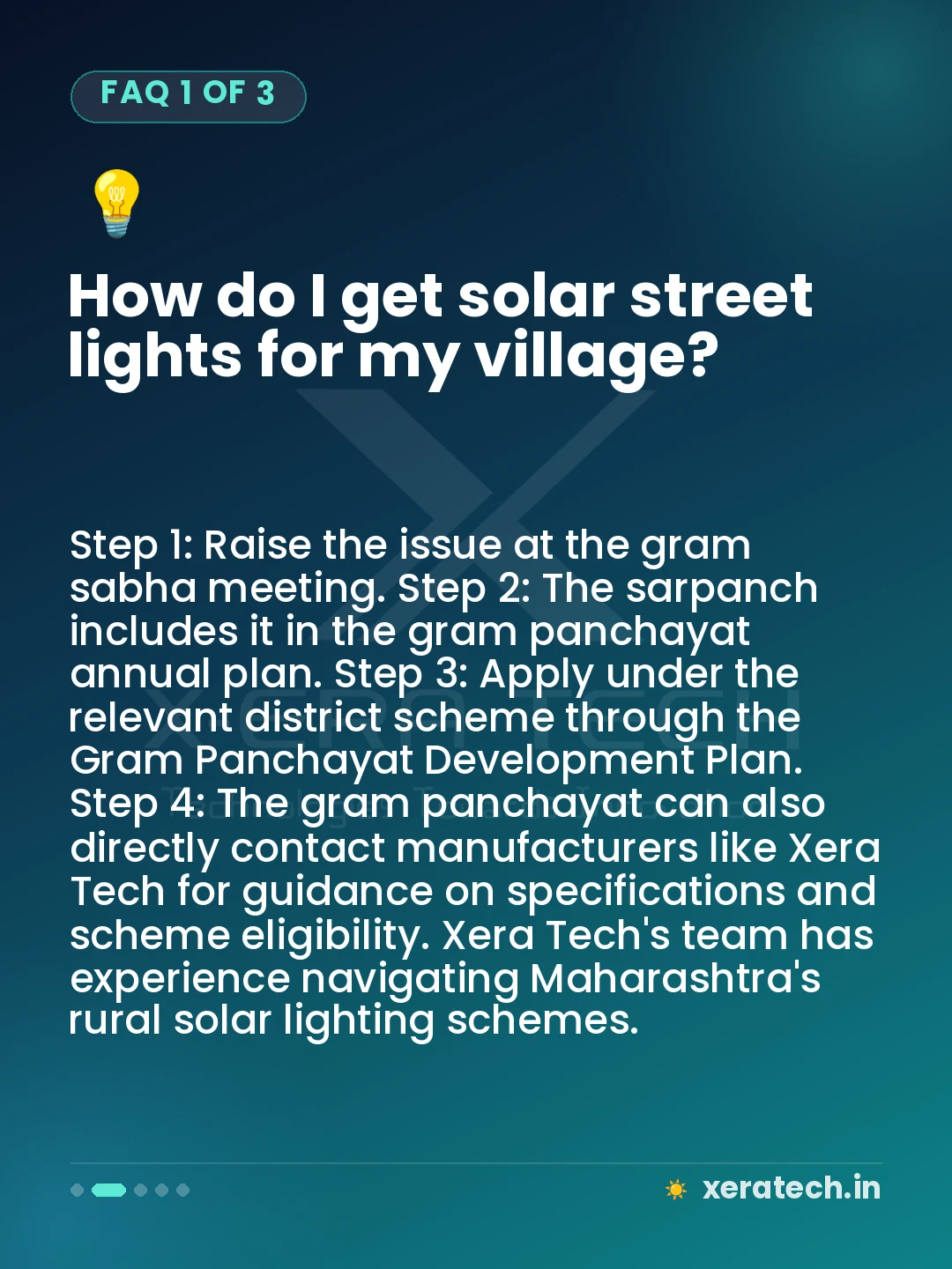 How do I get solar street lights for my village?