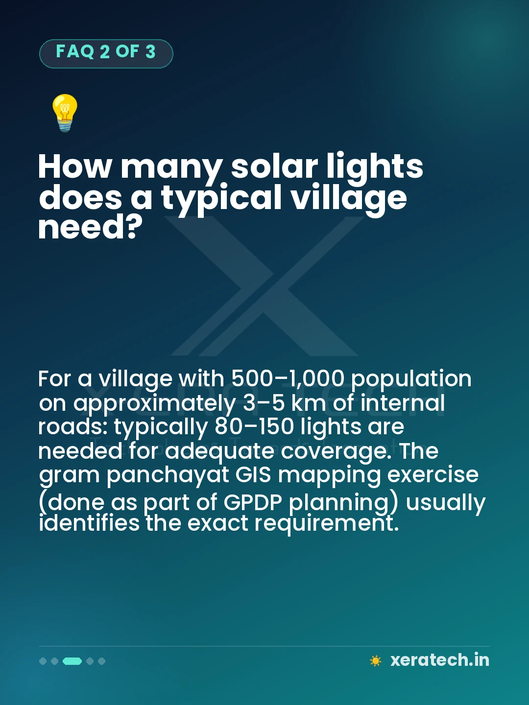 How many solar lights does a typical village need?