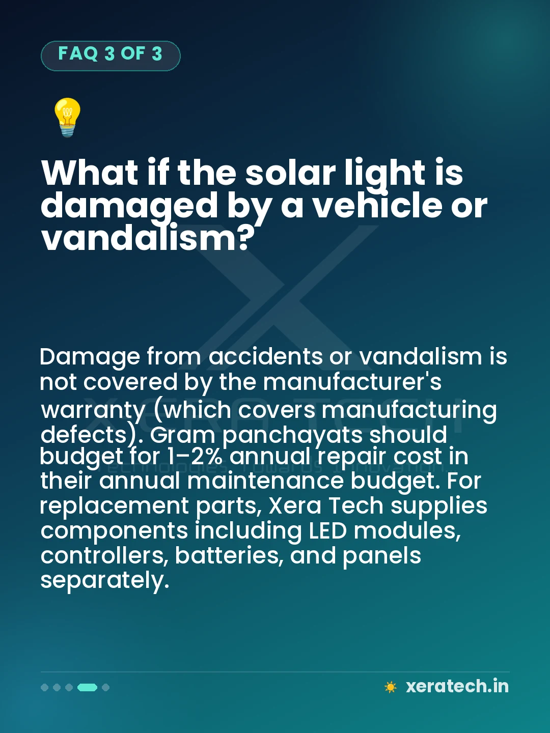 What if the solar light is damaged by a vehicle or vandalism?
