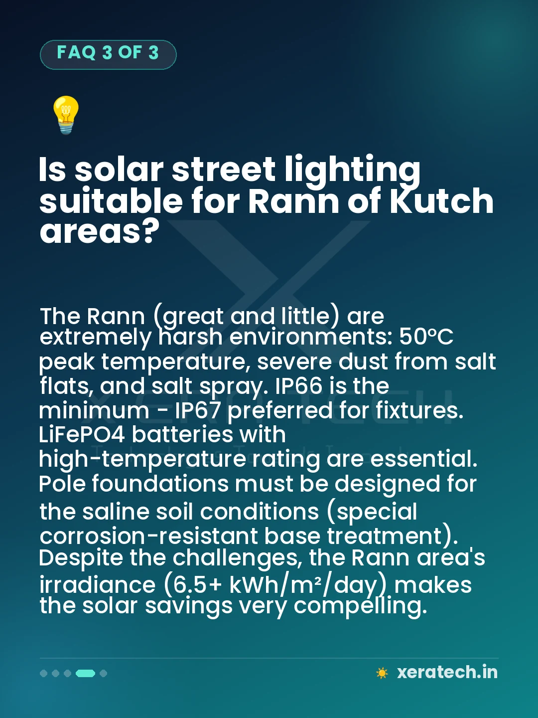 Is solar street lighting suitable for Rann of Kutch areas?