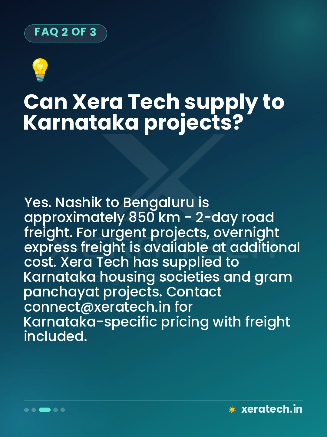 Can Xera Tech supply to Karnataka projects?