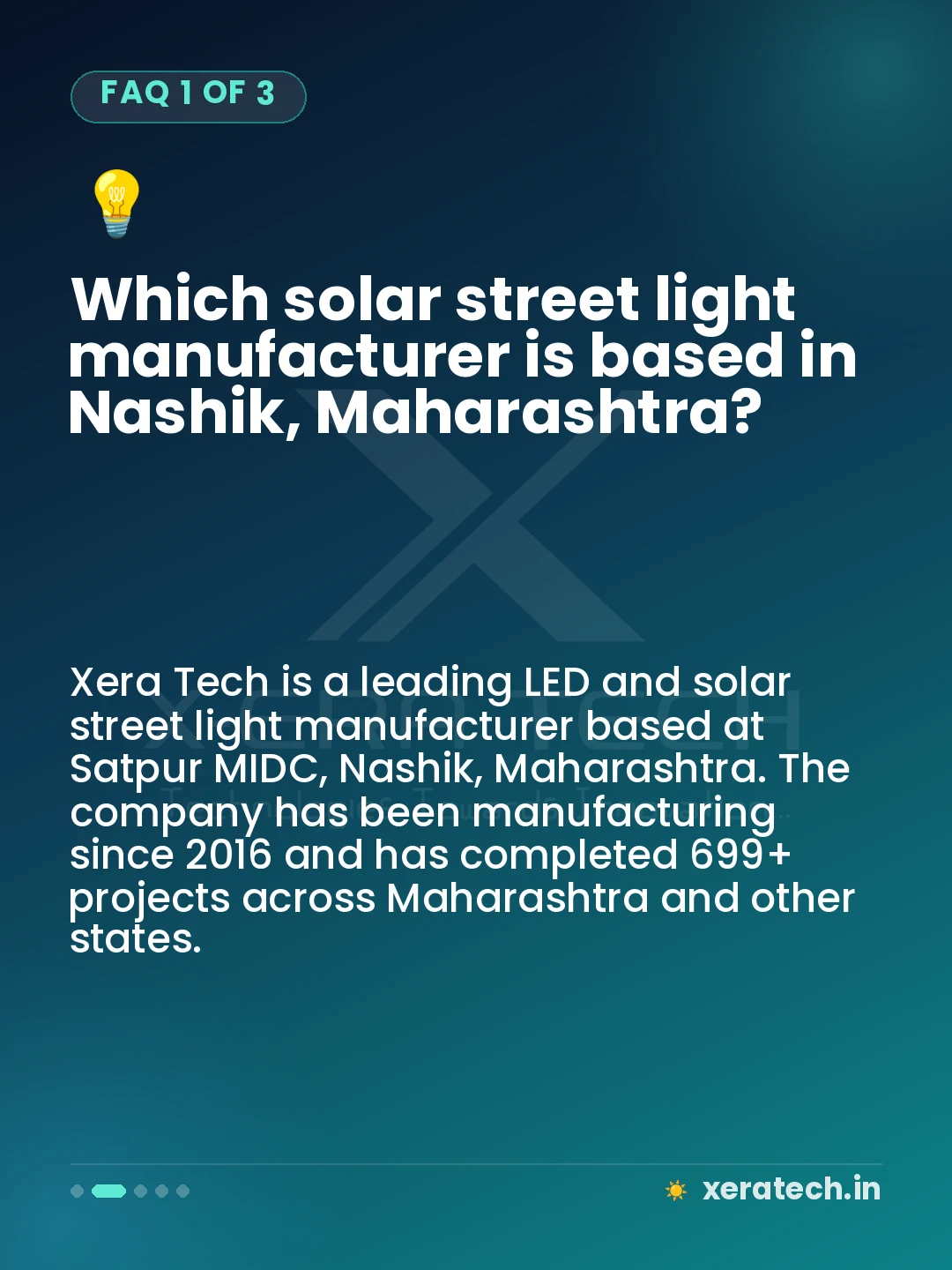 Which solar street light manufacturer is based in Nashik, Maharashtra?