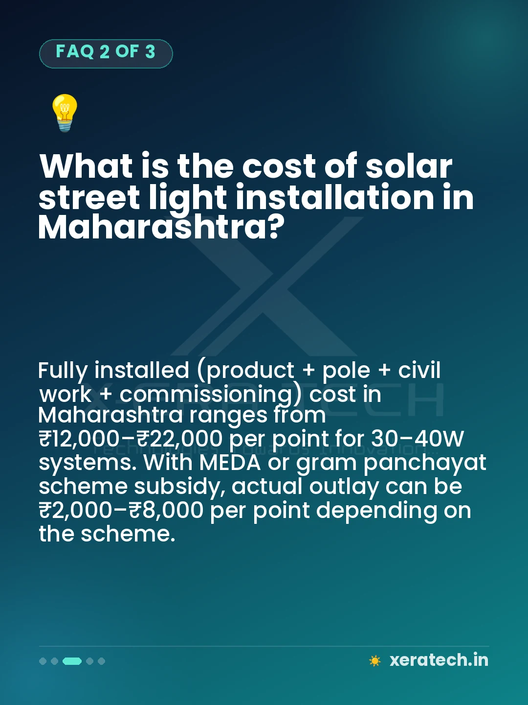 What is the cost of solar street light installation in Maharashtra?