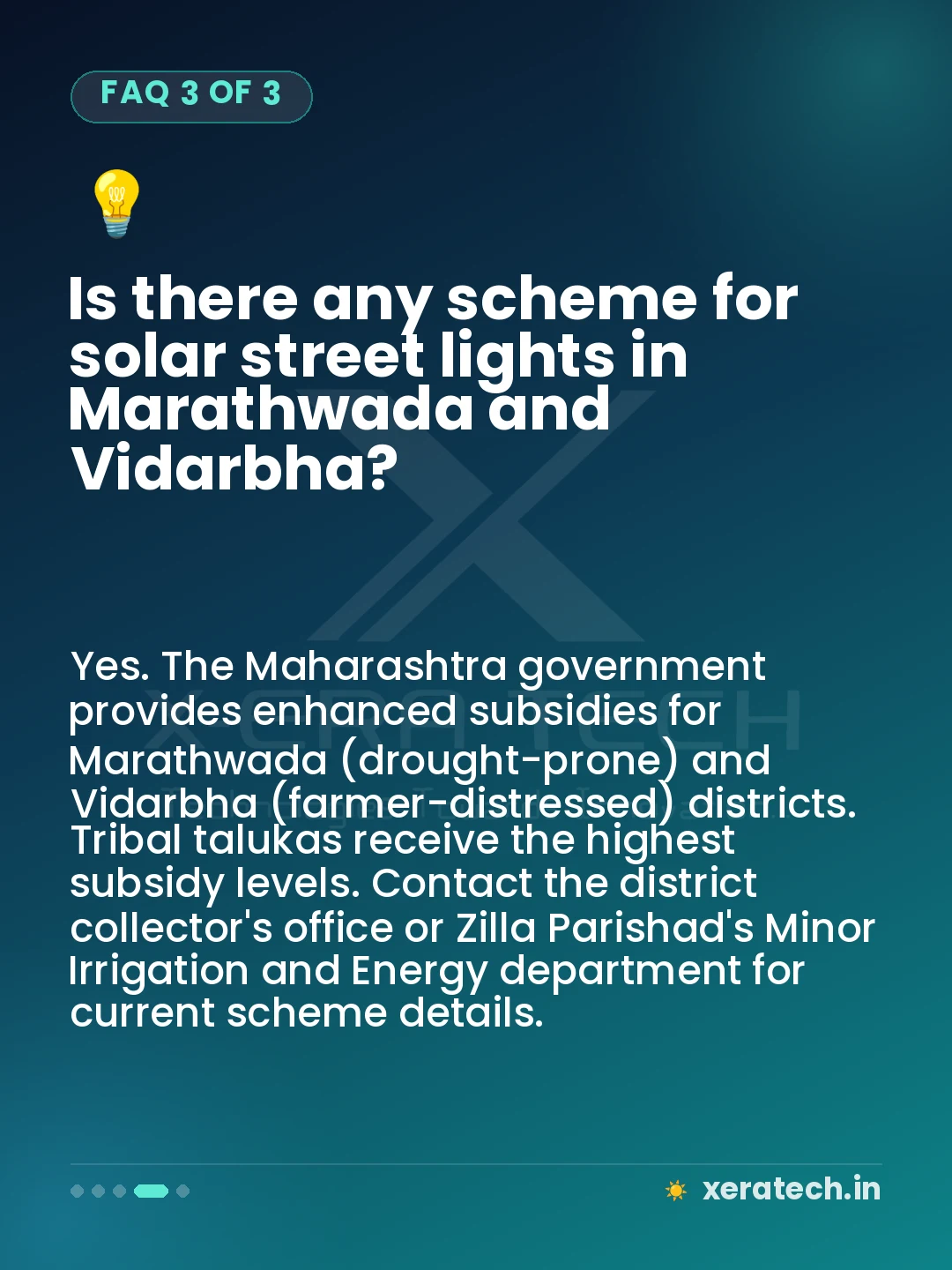 Is there any scheme for solar street lights in Marathwada and Vidarbha?