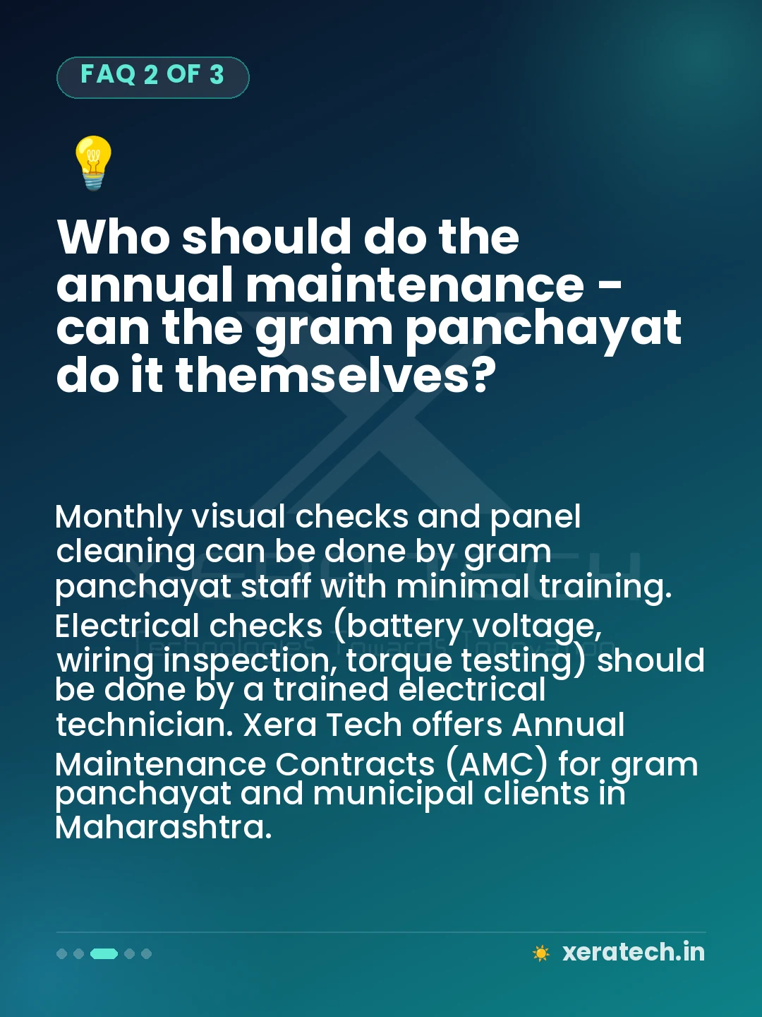 Who should do the annual maintenance - can the gram panchayat do it themselves?