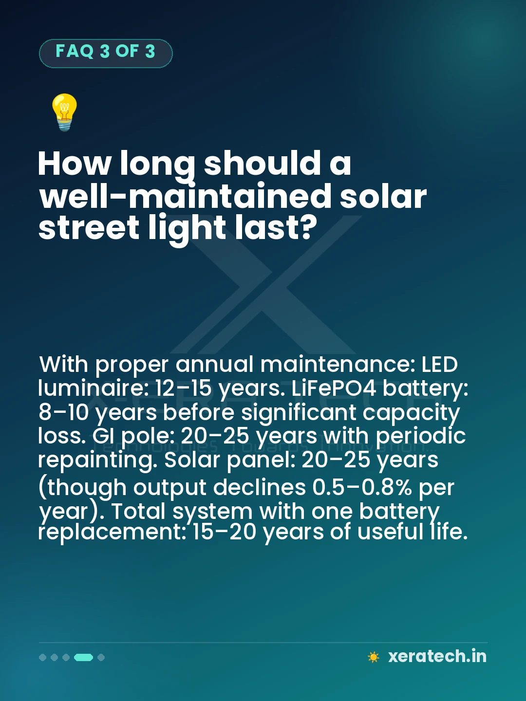 How long should a well-maintained solar street light last?