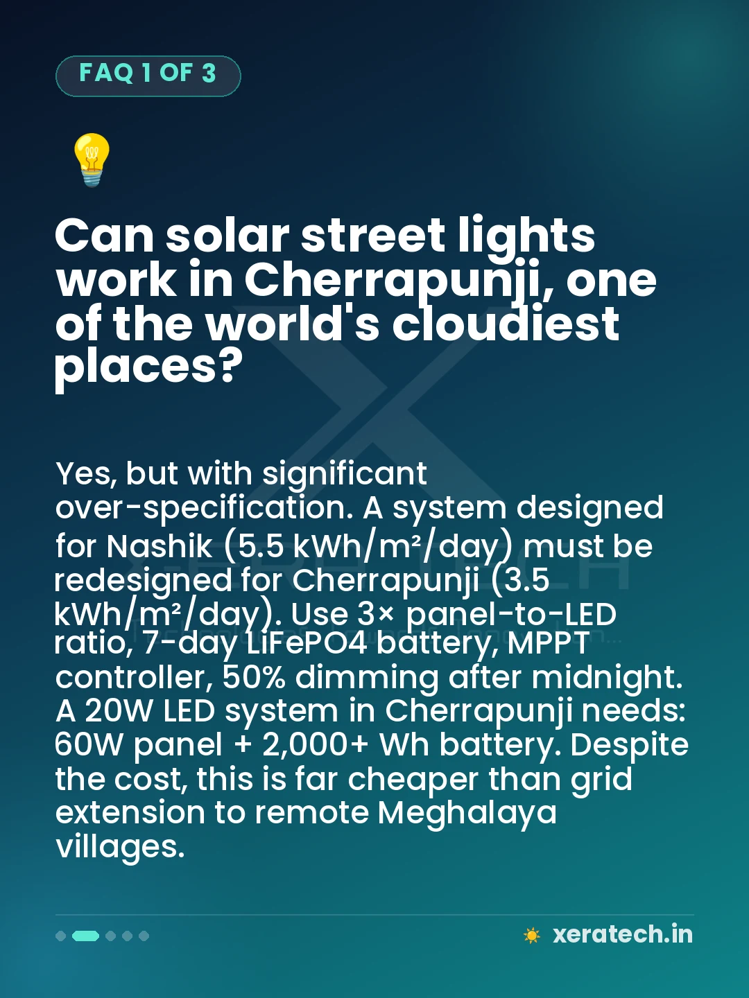 Can solar street lights work in Cherrapunji, one of the world's cloudiest places?